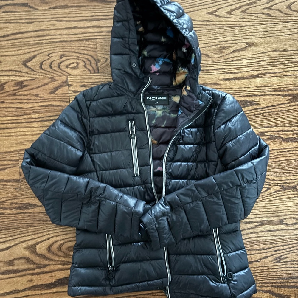 Noize Lightweight Black Puffer Jacket with Hood